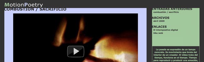Pantalla proyecto motionpoetry